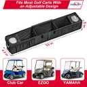 Golf Cart Front Storage Basket, No-Drilling Organizer Tray With Cooling Compartment & Insulated Cup Holders, Universal Storage Tray Fit for EZGO Club Car Yamaha Golf Carts (Black, 1680D Oxford Fabric)