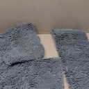 RUN HELIX Teal Blue Bathroom Rugs Bath Mats for Chenillen Rug Set 3 Piece Non-Slip Mats, Absorbent Shaggy Rugs, Machine Wash, Perfect Plush Carpets Set, 16x24&20x32&20x20U Shape