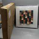 Framed 3D Textured Wood Abstract Wall Art for Living Room, Boho Colorful Geometric Beige Painting Artwork for Walls, Modern Minimalist Wall Decor, Hallway, Bedroom, Kitchen, Office24 x 24 Inch