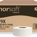 Morsoft by Morcon Jumbo Toilet Paper Rolls, 12 Rolls/Carton, 2-Ply, 100% Recycled Fibers, Soft and Absorbent, Fits in Jumbo Tissue Dispensers, Commercial Toilet Paper