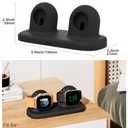 ELETIUO Dual Charger Stand Compatible with Apple Watch Series 49/46/45/44/42/41/40/38mm iWatch Ultra2/Ultra/10/9/8/SE2/7/6/SE/5/4/3/2/1,Silicone Dock Organizer Supports Night Stand Mode,Black