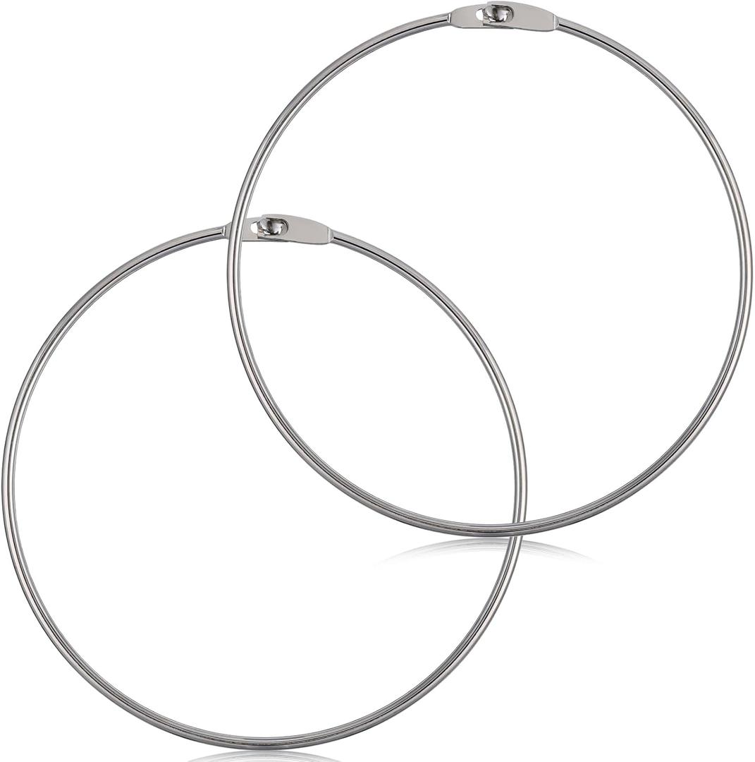 Metal Binder Rings, 5.91 Inch Large Loose Leaf Book Rings, Steel Keychain Organizer Steel Key Keychain Book Metal Ring for Index Cards, Wrenches, Crafts, Office Supplies