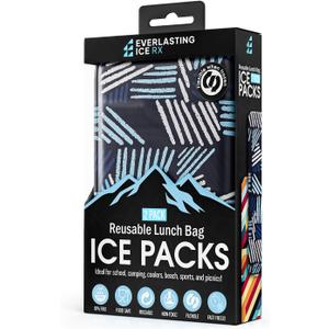 Everlasting Ice RX Reusable Ice Packs for Lunch Boxes & Coolers (2 Pack) Flexible, Long-Lasting, BPA Free, Versatile Soft Ice Pack for Insulated Bags, Picnic, Travel and More