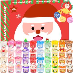 40 Pack Christmas Slime Kit, Mini Bulk Slime, Party Favors for Kids, Stocking Stuffers, Goodie Bag Stuffers, Xmas Gifts for Classroom Rewards Teens Girls Boys 4 5 6 7 8 9 10 11 12 Year Old