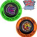 2 x Rumble Wheels Lightning Strikers 2-Pack Rip Cord Powered with Light-Up Spinning Wheels, High-Speed Battle Racers, All-Terrain Boys Racing Toy for Kids Ages 4+ | Dragon Blaze & Fire Cat, Small