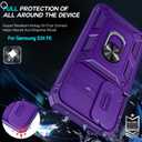LeYi Compatible for Galaxy S24-FE Case: Samsung Galaxy S24 FE Case with Screen Protector X 2 Tempered Glass & Magnetic Stand, Dual Layer Protective S24FE Phone Case para Cell Android S 24 FE, Purple