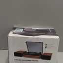 Vintage Record Player with External Speakers Belt-Drive Turntable for Vinyl Records Dual Stereo Speakers LP Players Support 3 Speed 3 Size Wireless Playback AUX Headphone Input Auto Stop Wood Red