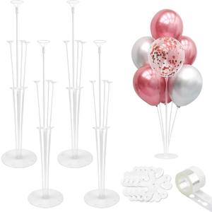 Balloon Stand kit 4 Sets 10 Pcs Balloon Arch Kit Balloons Sticks with Base Balloons Tape Balloon Arch Stands for Table Floor Party Baby Shower Decorations Table Centerpiece Decor Wedding Birthday