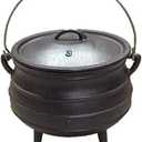 Cuisiland 8.5QT Cast Iron Potjie Cauldron Pot with Lid & 3 Legs Pre-Seasoned South African-Style Campfire Pot for Outdoor Cooking, Soups, Stews & Braising Heavy-Duty Cast Iron Dutch Oven