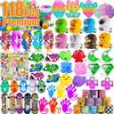 128 Pcs Party Favors for Kids Easter Egg Fillers,Fidget Treasure Box Toys, Classroom Prizes, Pinata Filler Goodie Bag Stuffers, Treasure Chest Carnival Prizes, Prize Box Bulk Toys for Boys Girls 4-8