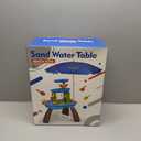 Kids Sand Water Table for Toddlers with Umbrella/Water Pumb, 3-Tier Outdoor Water Sand Play Table Beach Toys, Summer Splash Activity Sensory Table Party Birthday Gift for Kids 3 4 5 6 7 8 (Cyan)