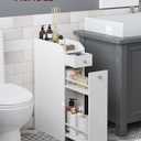 VASAGLE Small Bathroom Storage Cabinet, with Slide Out Drawers，Cloud White, 15.7 x 7 x 27.5 Inches