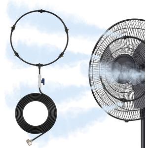 Outdoor Misting Fan Kit 27FT (8.2M) Misting Line with 5 Brass Nozzles & 3/4" Brass Adapter Instant Cooling for Patio, Garden & Outdoor Spaces