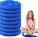 Fumete 8 Pcs 16 Inch Round Floor Cushions for Kids and Toddlers, Flexible Seating Classroom Furniture Floor Pillow for Home, Daycare, Preschool, Yoga and Meditation (Light Blue)