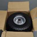 4.10/3.50-4 Tire and Dolly Wheel Flat Free - Solid Rubber Hand Truck Wheels 5/8" Axle - Gorilla Cart Tires Replacement for Garden, Wagon, Yard and Wheelbarrow (10 Inch 4 Pack)