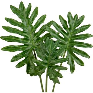 DILATATA 3 Pack Artificial Monstera Leaves with Long Stem for Vase - Fake Tropical Plants Split Palm Leaves Realistic Philodendron Leaves for Home Wedding Party Decor