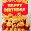 French Fries Birthday Party Backdrop, 6.8x4.9ft Vinyl Backdrop for Fast Junk Food Potato Theme Party Decorations Supplies
