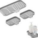 ZMD Silicone Bathroom Soap Dishes,Kitchen Sink Soap Sponge Tray Self Draining Silicone Soap Holder for Bathroom,with Drain Spout-Bathroom and Kitchen Sink Organizer,for Dish Soap Bottle,Soap Dispenser