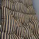 Blazing Needles Indoor Tufted High Back Chair Cushion, 48" x 24", Midnight Stripe