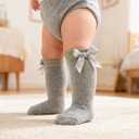 LGFKJNNJ Baby Knee High Socks - 5 Pair Bow Ruffle Dress Style