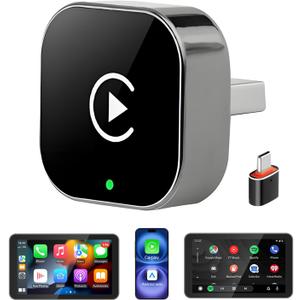 Wireless CarPlay Adapter 2026 Upgraded, CarPlay & Android Auto 2-in-1, Mini USB Design for Cars with Wired CarPlay, Fast Auto-Connect, Plug & Play, for Apple iOS 10+, Android 11+ Version