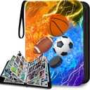 HESTECH Sports Card Binder 9 Pocket with 50 Removable Sleeves, Collectible Trading Card Albums Display Storage Organizer Fits 900 Card, Sports Card Holder for Collectors Boys and Girls Gift