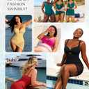 SHAPELLX One Piece Swimsuit Women Tummy Control Full Coverage Bathing Suit with Mesh Wrap Skirt Modest Swim Dress (Red, M)