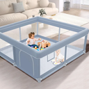 XVISHX Baby Playpen, 79''x79'' Extra Large Playpen for Babies and Toddlers, Baby Fence Play Pen for Indoor & Outdoor, with Soft Breathable Mesh Grey