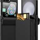 DAKORIE Phone Case for Samsung Galaxy Z Flip 5 Case Cover with Card Holder, Full Body Protector with Hinge Phone Cover for Samsung Galaxy Z Flip 5 5G(Black)