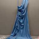 Womens Blue Dress One Shoulder, Open Leg Size M