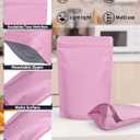 FireKylin 100 Pack Resealable Stand Up Bags,5.5" x 8.6" Smell Proof Pouch Sealable Foil Pouch Bags for Packaging (Pink)