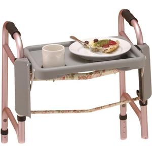 NOVA Folding Walker Tray Accessory  Flip-Up Walker Tray with 2 Cup Holders for Food, Drinks & Personal Items  No-Tool Installation  Easy Up/Down Mobility Tray for Standard Walkers