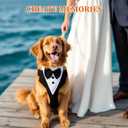 Dog Tuxedo for Wedding, Pet Tuxedo Suit with Bow Tie, Pet Costumes for Small Dogs, Formal Party Attire for Halloween Christmas, Small, Black White