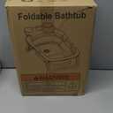 BUNWAG Baby Bathtub, Collapsible Newborn Bathtub for Infant to Toddler with Soft Cushion and Thermometer,Portable Travel Newborn Tub with No-Slip Feet, Baby Shower Gifts, 0-12 Months Baby Bath, Grey