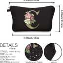 Deanfun Makeup Bag, Bride Bridesmaid A-Z Make Up Bag, Small Personalized Initial Letter 3D Printings Waterproof Cosmetic Bags for Women (C)