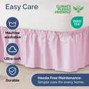 Wrap Around Dust Ruffle Bed Skirt - Light Pink - for Queen Size Beds with 12 Inch Drop - Elastic Strap - Adjustable Pleated Bedskirt with Brushed Fabric and Wrinkle Free - For Women, Men, Kids & Teens