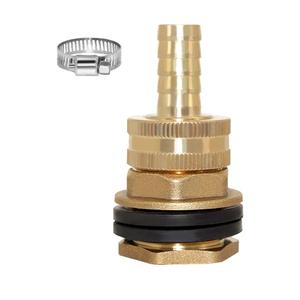 Joywayus Brass 1/2" NPT Female x 3/4" GHT Male Water Tank Connector + 1/2" Barb x 3/4" GHT Female Swivel Garden Water Hose Pipe Connector