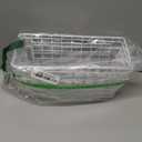 3PCS Hanging Wall Basket Wire Storage Baskets, White Wire Basket for Cabinet Door Organizer with 8 Hooks, Wall Mounted Shelf for Kitchen, Garage and Bathroom