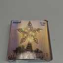 Juegoal Star Tree Topper with 20 LED Lights, Metal Golden Lighted Treetop Ornaments, Battery Powered Light Up Christmas Tree Decorations, 6.5 x 6.5 Inches