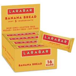 Larabar Banana Bread, Fruit and Nut Bars, 5g Protein, Gluten Free and Vegan, 25.6 oz, 16 Ct (EXP 10/25/26)