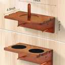 EXTCCT Wall Mounted Cue Holder - Hardwood Billiard Cue Rest and Drink Holder with Chalk Holder 11 x 6.3 x 4.1 Inches (Brown)