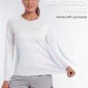 Women's Sun Protection Shirts UV SPF UPF 50+ Long Sleeve Rash Guard Fishing Running Quick Dry Lightweight White