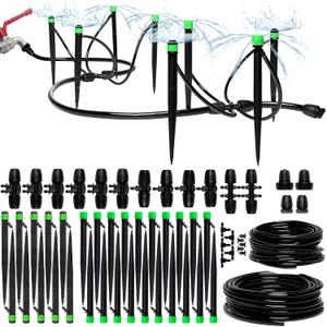 CARPATHEN Adjustable Premium Complete Drip Irrigation System Kit for Garden, Raised Beds with Drip Emitters, 5/16" and 1/4" Irrigation Tubing and Barbed Fittings