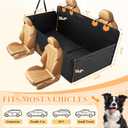 Hard Bottom Car Seat Back Cover for Dogs, Anti Scratch PU Leather Backseat Extender for Dogs, Waterproof Pet Car Hammock Supports 400 Lbs for Car, SUV, Small Truck
