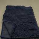 Yimobra Large Chenille Bathroom Rug 36"x24" - Extra Soft Non Slip Bath Mat - Super Absorbent Quick Dry Plush Shaggy Floor Carpet for Tub & Shower - Machine Washable, Denim Blue