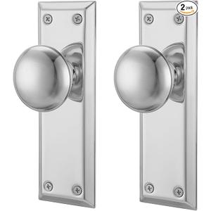 ToPToToo Dummy Door Knob Interior, Inactive Door Knobs for Closet, Antique Bifold Door Knobs Replacement, Single-Side Dummy Old Style Door Handle, Matte Black, 2 Pack