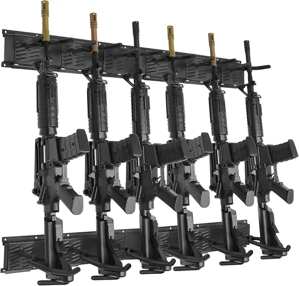 ROBUST Indoor Gun Racks for Wall Adjustable Gun Rack Wall Mount, Heavy Duty Steel Gun Stand and Shotgun Rifle Rack Gun Display Wall Mount…