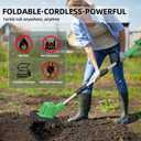 Cordless Tiller Cultivator, 360RPM Battery Powered Garden Cultivator, with 2 * 3.0Ah Batteries & Charger, 9In Tilling Width & 6In Depth Tiller for Gardening