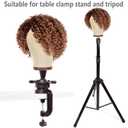 21''-24''Inch Wig Head Cork Canvas Block Head Mannequin Head With Stand for Making Wigs (24 inch, Brown)