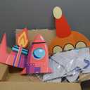 Leinuosen 3 Pcs Large Space Party Stand Decorations Set Spacecraft Baby Shower Decorations Theme Birthday Camping Party Supplies Decor for Girls Boys